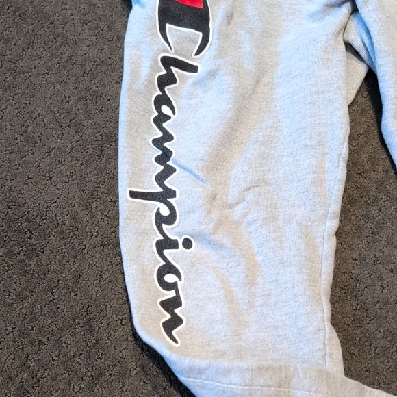 Champion Mens Light Gray Joggers with Logo - Picture 3 of 6